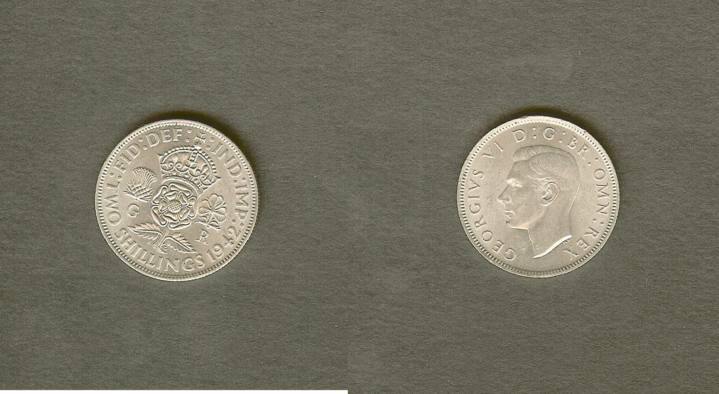ROYAUME-UNI 1 Florin (2 Shillings) Georges VI 1942 SPL